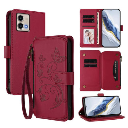 Butterfly Love Flower Multi-card Zipper Wallet Leather Phone Case, For Motorola Moto G Stylus 2023 4G, For Motorola Moto G Power 2023 5G, For Motorola Moto G Stylus 5G 2023