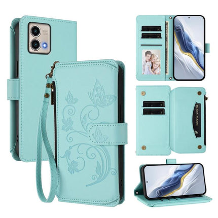 Butterfly Love Flower Multi-card Zipper Wallet Leather Phone Case, For Motorola Moto G Stylus 2023 4G, For Motorola Moto G Power 2023 5G, For Motorola Moto G Stylus 5G 2023