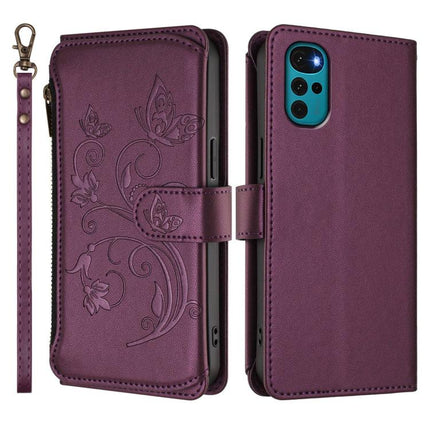 Butterfly Love Flower Multi-card Zipper Wallet Leather Phone Case, For Motorola Moto G22 4G / E32s, For Motorola Edge X30 5G / S30 Pro, For Motorola Edge 2022 / 5G UW 2022