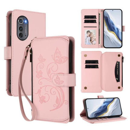 Butterfly Love Flower Multi-card Zipper Wallet Leather Phone Case, For Motorola Moto G22 4G / E32s, For Motorola Edge X30 5G / S30 Pro, For Motorola Edge 2022 / 5G UW 2022