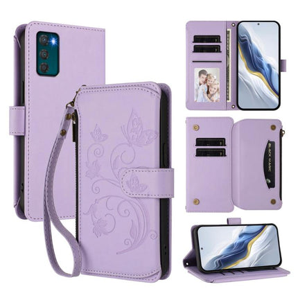 Butterfly Love Flower Multi-card Zipper Wallet Leather Phone Case, For Motorola Moto G42 4G, For Motorola Moto G52 4G / G82 5G, For Motorola Moto E32 4G Global