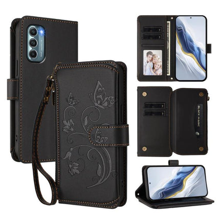 Butterfly Love Flower Multi-card Zipper Wallet Leather Phone Case, For Motorola Moto G Stylus 2022 5G, For Motorola Moto G200 5G, For Motorola Moto G Stylus 2022 4G