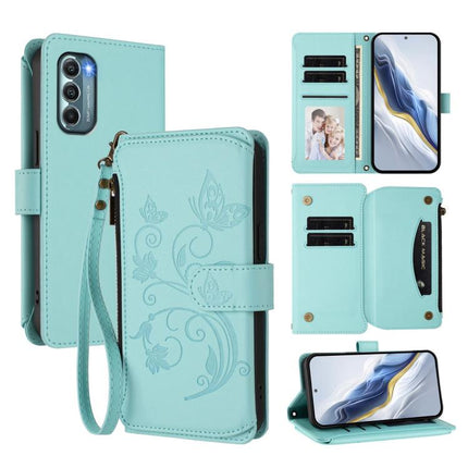 Butterfly Love Flower Multi-card Zipper Wallet Leather Phone Case, For Motorola Moto G Stylus 2022 5G, For Motorola Moto G200 5G, For Motorola Moto G Stylus 2022 4G