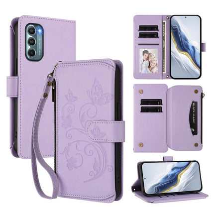 Butterfly Love Flower Multi-card Zipper Wallet Leather Phone Case, For Motorola Moto G Stylus 2022 5G, For Motorola Moto G200 5G, For Motorola Moto G Stylus 2022 4G