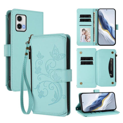 Butterfly Love Flower Multi-card Zipper Wallet Leather Phone Case, For Motorola Edge+ 2023 / Edge 40 Pro 5G, For Motorola Moto E13 2023 4G, For Motorola Moto G73 5G