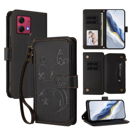 Butterfly Love Flower Multi-card Zipper Wallet Leather Phone Case, For Motorola Edge 40 5G Global, For Motorola Moto G84 5G, For Motorola Edge 40 Neo 5G