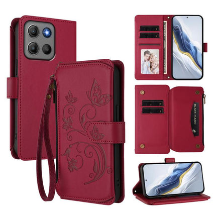 Butterfly Love Flower Multi-card Zipper Wallet Leather Phone Case, For Motorola Moto G17 4G / G17 Power 4G, For Motorola Moto Signature 5G, For Motorola Moto G67 Power 5G