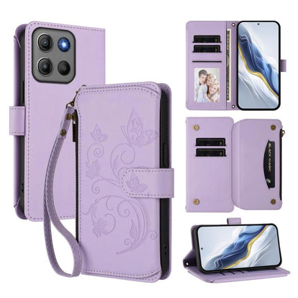 Butterfly Love Flower Multi-card Zipper Wallet Leather Phone Case, For Motorola Moto G17 4G / G17 Power 4G, For Motorola Moto Signature 5G, For Motorola Moto G67 Power 5G