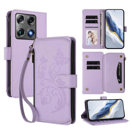 Butterfly Love Flower Multi-card Zipper Wallet Leather Phone Case, For Motorola Moto G17 4G / G17 Power 4G, For Motorola Moto Signature 5G, For Motorola Moto G67 Power 5G