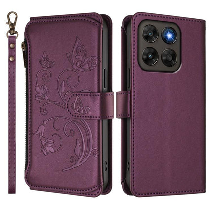 Butterfly Love Flower Multi-card Zipper Wallet Leather Phone Case, For Motorola Moto G Max / G87 / G77 / G67, For Motorola Moto G47 / G37 Power 5G, For Motorola Edge 70 Pro 5G