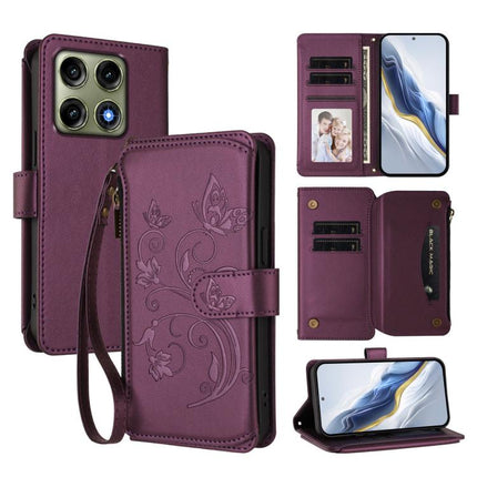 Butterfly Love Flower Multi-card Zipper Wallet Leather Phone Case, For Motorola Moto G Max / G87 / G77 / G67, For Motorola Moto G47 / G37 Power 5G, For Motorola Edge 70 Pro 5G