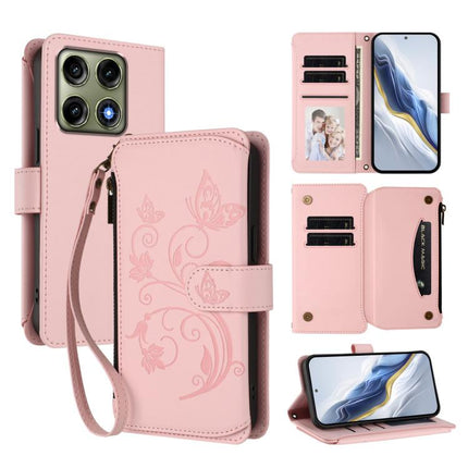 Butterfly Love Flower Multi-card Zipper Wallet Leather Phone Case, For Motorola Moto G Max / G87 / G77 / G67, For Motorola Moto G47 / G37 Power 5G, For Motorola Edge 70 Pro 5G
