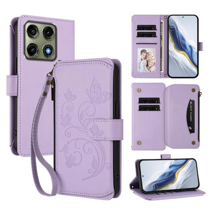 Butterfly Love Flower Multi-card Zipper Wallet Leather Phone Case, For Motorola Moto G Max / G87 / G77 / G67, For Motorola Moto G47 / G37 Power 5G, For Motorola Edge 70 Pro 5G