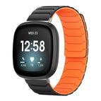 For Fitbit Versa 4 / 3 / Sense 2 / Sense / Black Orange