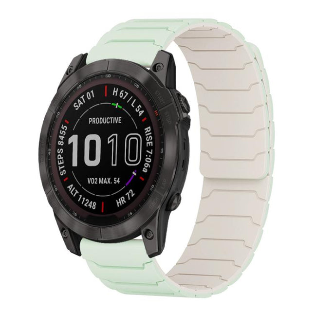 xDfind Magnetic Silicone Watch Band, For Garmin Fenix 8/7X/6X/5X 26mm, For Garmin Fenix 8/7/6/5 22mm