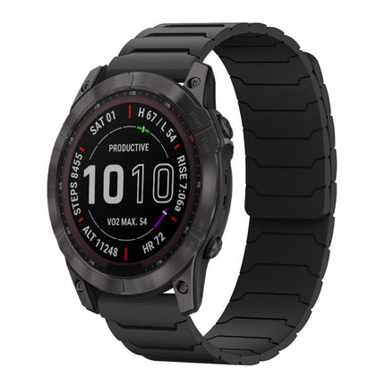 xDfind Magnetic Silicone Watch Band, For Garmin Fenix 8/7X/6X/5X 26mm, For Garmin Fenix 8/7/6/5 22mm