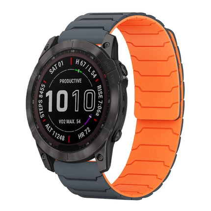 xDfind Magnetic Silicone Watch Band, For Garmin Fenix 8/7X/6X/5X 26mm, For Garmin Fenix 8/7/6/5 22mm