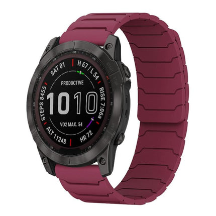 xDfind Magnetic Silicone Watch Band, For Garmin Fenix 8/7X/6X/5X 26mm, For Garmin Fenix 8/7/6/5 22mm
