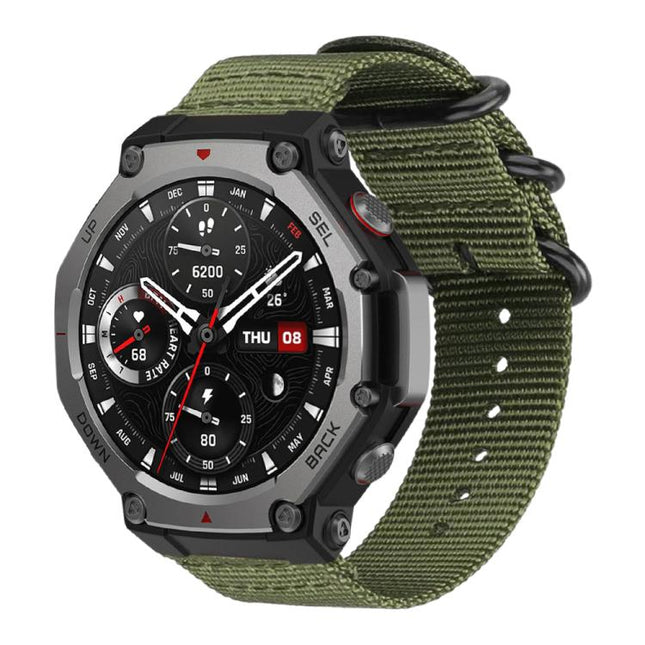 xDfind Ring Buckle Nylon Canvas Watch Band, For Amazfit T-Rex 3