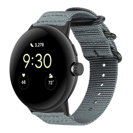 xDfind Ring Buckle Nylon Canvas Watch Band, For Google Pixel Watch4 / Watch3 45mm, For Google Pixel 4 / 3 / 2 / 1 41mm