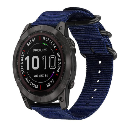 xDfind Ring Buckle Nylon Canvas Watch Band, For Garmin Fenix 8/7X/6X/5X 26mm, For Garmin Fenix 8/7/6/5 22mm, For Garmin Forerunner 235/220/620/630, For Garmin Forerunner 35 / 30 / 35J
