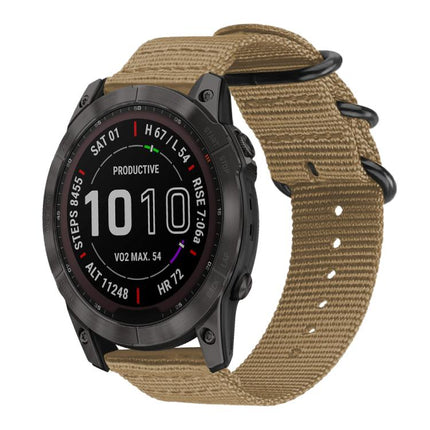 xDfind Ring Buckle Nylon Canvas Watch Band, For Garmin Fenix 8/7X/6X/5X 26mm, For Garmin Fenix 8/7/6/5 22mm, For Garmin Forerunner 235/220/620/630, For Garmin Forerunner 35 / 30 / 35J