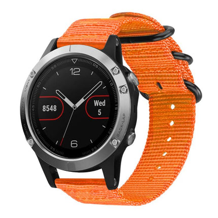 xDfind Ring Buckle Nylon Canvas Watch Band, For Garmin Fenix 8/7X/6X/5X 26mm, For Garmin Fenix 8/7/6/5 22mm, For Garmin Forerunner 235/220/620/630, For Garmin Forerunner 35 / 30 / 35J