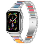 For Apple Watch 42 / 44 / 45 / 46 / 49mm / Silver Rainbow