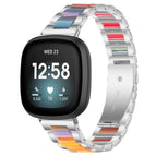 For Fitbit Versa 4 / 3 / Sense 2 / Sense / Silver Rainbow