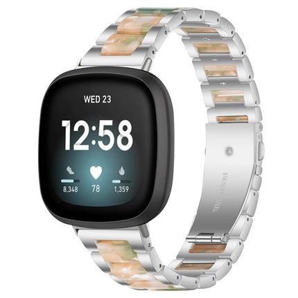 xDfind Three Beads Metal Resin Watch Band, For Fitbit Versa 4 / 3 / Sense 2 / Sense