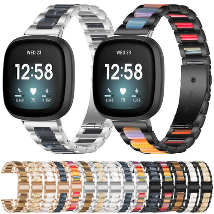 xDfind Three Beads Metal Resin Watch Band, For Fitbit Versa 4 / 3 / Sense 2 / Sense