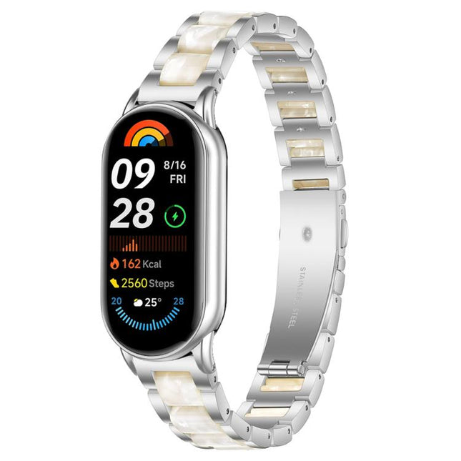 xDfind Three Beads Metal Resin Watch Band, For Redmi Watch6/5/4/Xiaomi Band 9 Pro/8 Pro, For Xiaomi Smart Band 10 / 9 / 8