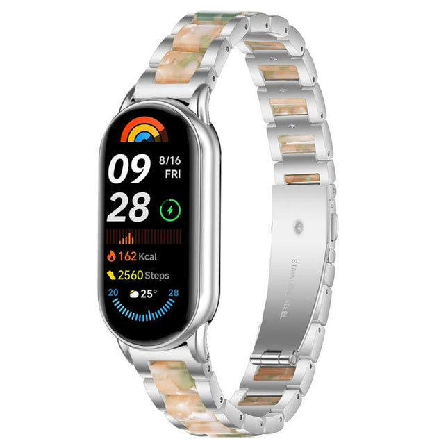 xDfind Three Beads Metal Resin Watch Band, For Redmi Watch6/5/4/Xiaomi Band 9 Pro/8 Pro, For Xiaomi Smart Band 10 / 9 / 8