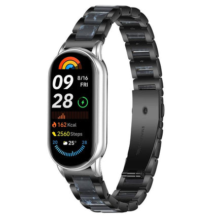 xDfind Three Beads Metal Resin Watch Band, For Redmi Watch6/5/4/Xiaomi Band 9 Pro/8 Pro, For Xiaomi Smart Band 10 / 9 / 8