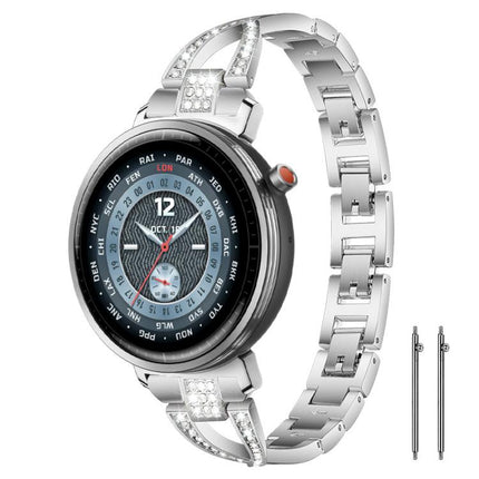 xDfind X-Shaped Single Row Diamond Metal Watch Band, 22mm, 20mm, 18mm