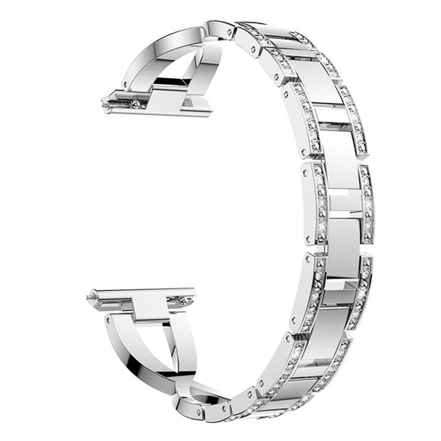 xDfind X-Shaped Single Row Diamond Metal Watch Band, 22mm, 20mm, 18mm