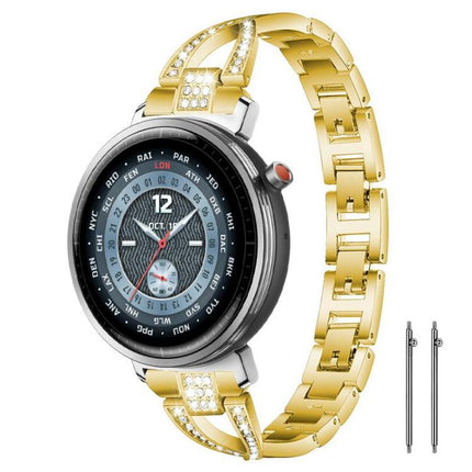 xDfind X-Shaped Single Row Diamond Metal Watch Band, 22mm, 20mm, 18mm