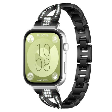 xDfind X-Shaped Single Row Diamond Metal Watch Band, For Huawei Watch Fit4 / Fit4 Pro / Fit3