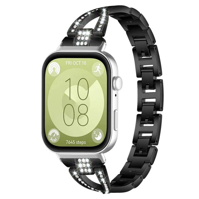 xDfind X-Shaped Single Row Diamond Metal Watch Band, For Huawei Watch Fit4 / Fit4 Pro / Fit3