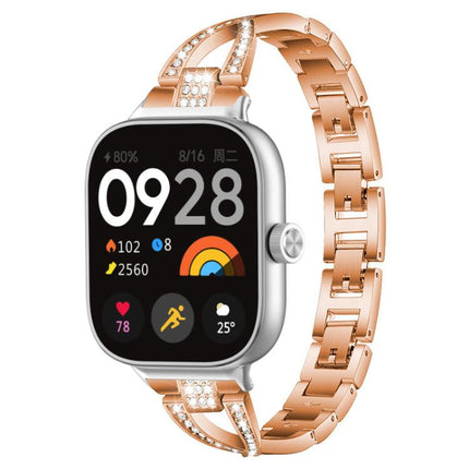 xDfind X-Shaped Single Row Diamond Metal Watch Band, For Xiaomi Band 9 Pro/8 Pro/Redmi Watch6/5/4, For Redmi Watch 3