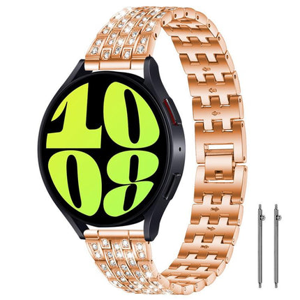 xDfind Five Beads Full Diamond Metal Watch Band, 20mm, 22mm, 18mm