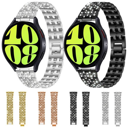 xDfind Five Beads Full Diamond Metal Watch Band, 20mm, 22mm, 18mm