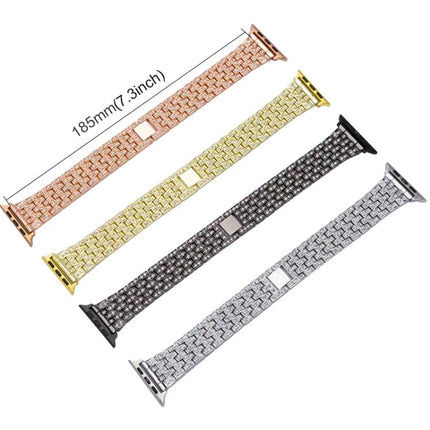 xDfind Five Beads Full Diamond Metal Watch Band, For Apple Watch 42 / 44 / 45 / 46 / 49mm, For Apple Watch 38 / 40 / 41 / S10 42mm