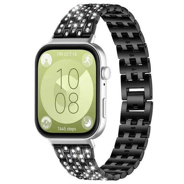 xDfind Five Beads Full Diamond Metal Watch Band, For Huawei Watch Fit4 / Fit4 Pro / Fit3