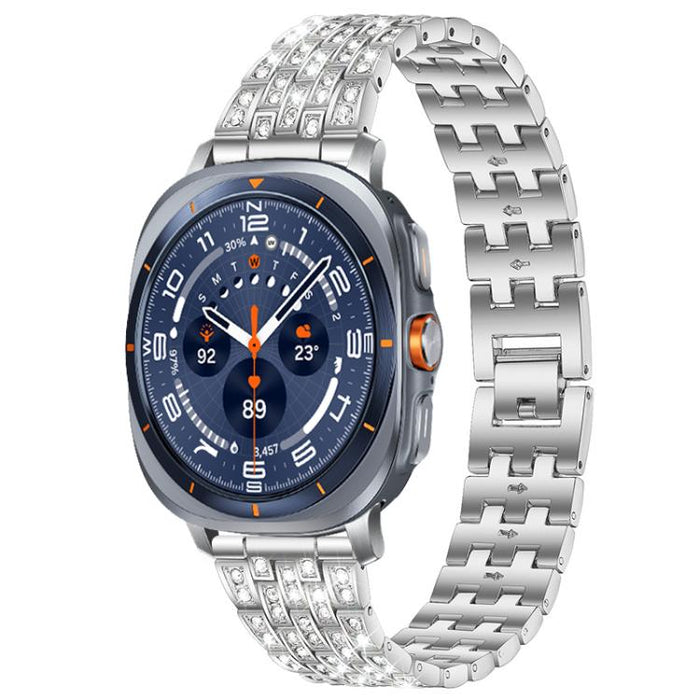 xDfind Five Beads Full Diamond Metal Watch Band, For Galaxy Watch Ultra2 2026 / 2025 / 1 2024, For Galaxy Watch9 / 8 / 8 Classic