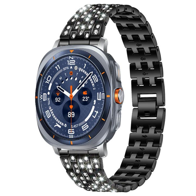 xDfind Five Beads Full Diamond Metal Watch Band, For Samsung Galaxy Watch Ultra/Ultra 2025, For Samsung Galaxy Watch8 / 8 Classic