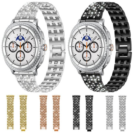 xDfind Five Beads Full Diamond Metal Watch Band, For Samsung Galaxy Watch Ultra/Ultra 2025, For Samsung Galaxy Watch8 / 8 Classic