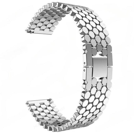 xDfind Fish Scale Texture Metal Watch Band, 22mm, 20mm, 18mm