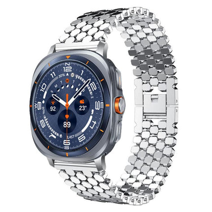 xDfind Fish Scale Texture Metal Watch Band, For Samsung Galaxy Watch Ultra/Ultra 2025, For Samsung Galaxy Watch8 / 8 Classic, For Samsung Galaxy Watch7 / FE / 6 / 5 / 4, For Samsung Galaxy Fit3