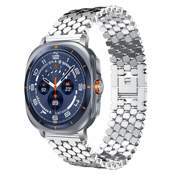 xDfind Fish Scale Texture Metal Watch Band, For Galaxy Watch Ultra2 2026 / 2025 / 1 2024, For Galaxy Watch9 / 8 / 8 Classic, For Samsung Galaxy Watch7 / FE / 6 / 5 / 4, For Samsung Galaxy Fit3